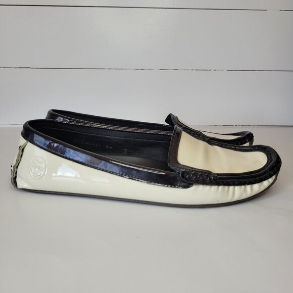 Frette Two-Tone Black and Cream Loafers - Picture 2 of 9